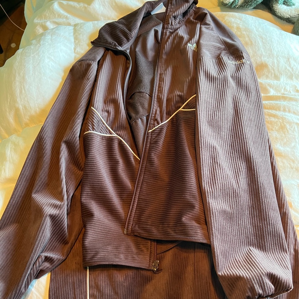 adidas matching track suit.